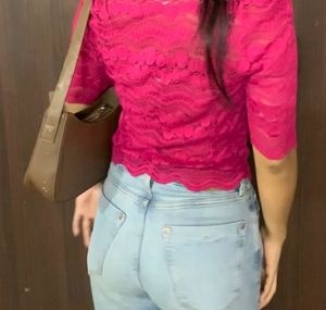 Chic Lace Button-Up Top
