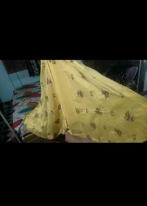 Yellow Printed Anarkali Gown