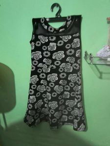 Black Floral Sleeveless Fit &amp; Flare one piece