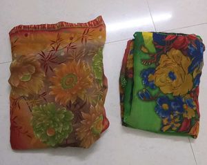2 combo floral Saree
