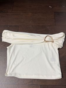 white off shoulder crop to