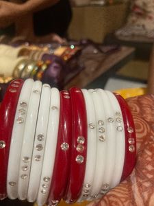 Red &amp; White Bangles