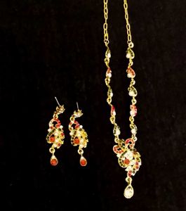 Exquisite Red and Gold Necklace Set