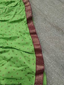 Bright Green Printed Ethnic Skirt