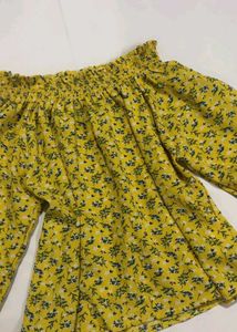 Yellow Floral Off-Shoulder Top from Hong Kong