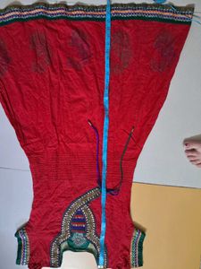 Red Embroidered Kurta