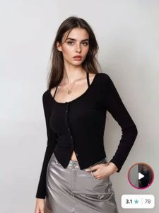 Chic Black Button-Up Long Sleeve Top