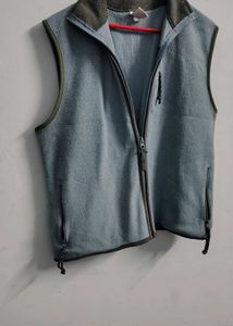 Light Blue Fleece Vest cardigan winter sky blu