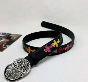 Rare black chrome hearts belt