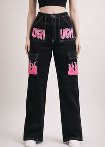 Flame Accent Cargo Pants