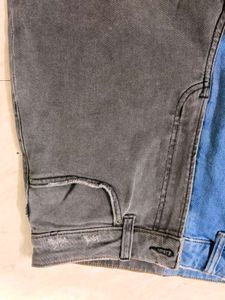Two-Tone Denim Jeans