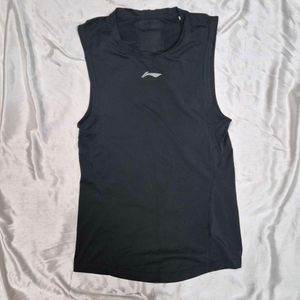 Black Sleeveless Athletic T-Shirt gym workout
