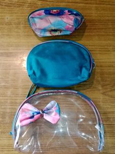 Combo of Pouch Transparent Purse - Set (3 Pcs)