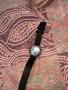 Fastrack Round Dial Watch | Black Silicone Strap |