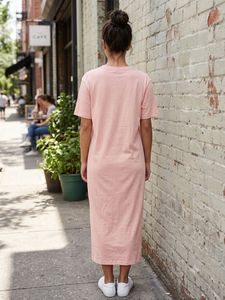 Pink Maxi T-Shirt Dress