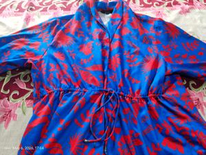 Vibrant Blue Floral Print Top
