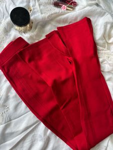 Y2K red boot cut pant