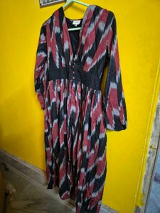 Stylish Ikat Print Midi Dress