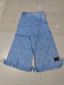 Sparkly Blue LV Monogram Scarf
