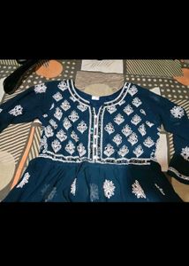 Elegant Navy Blue Embroidered Kurta