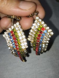 Sparkling Multi-Color Dangle Earrings
