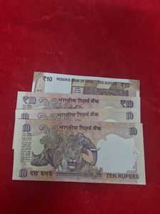 Set of 4 same number Rare  10 Rupee Notes