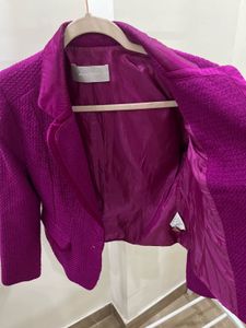 MARIE CLAIRE FUSCHIA PINK TWEED BLAZER