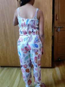 Unique Print Blazer crop top &amp; Pants Set