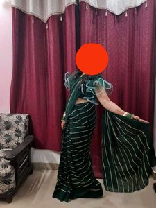 Elegant Green Georgette partywear saree