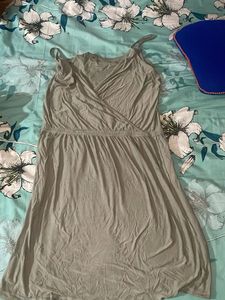 Comfortable Grey Wrap Dress