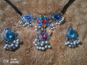Oxidise Stone Set