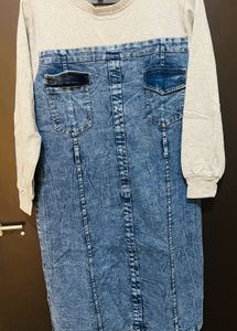 DENIM T-shirt DRESS WITH BELT