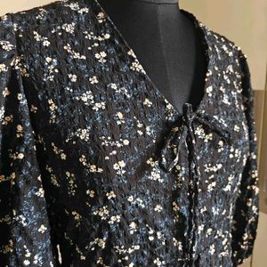 Black floral print dress