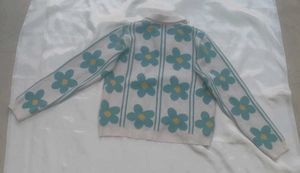 Floral Pattern Knit Sweater