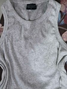 Light Gray Ribbed Tank Top