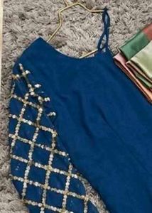 Stunning Blue Sequined Kurta