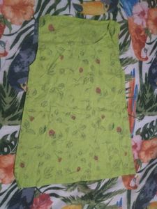 Light Green Floral Sleeveless Top