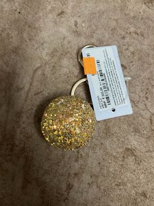 Sparkly Gold Ball Keychain