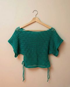 Off shoulder crochet top