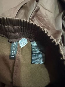 H&amp;M Brown Striped Wide legged Track Pants