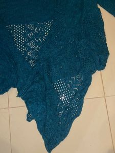 Teal Knit Open Front Cardigan