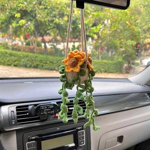 Crochet Sunflower Plant Car Charm