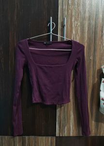 Zara Ribbed Long Sleeve Top