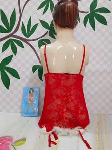 (400)Red Lace Babydoll Lingerie