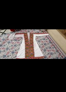 Embroidered White Ethnic Gown