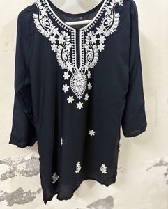 Embroidered Black Kurta