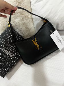 Saint Laurent Black YSL Hobo Bag