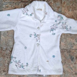 Cozy Floral Print Fleece Jacket / Coat / Cardigan