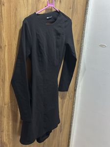 Black Lace-Up Back Mini Dress