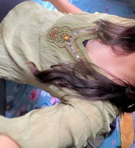 Embellished Green Y2k kurti 20s vibe.